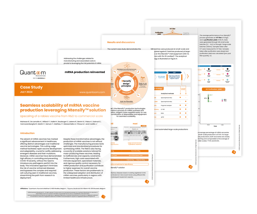 Seamless scalability of mRNA vaccineproduction leveraging Ntensify solution